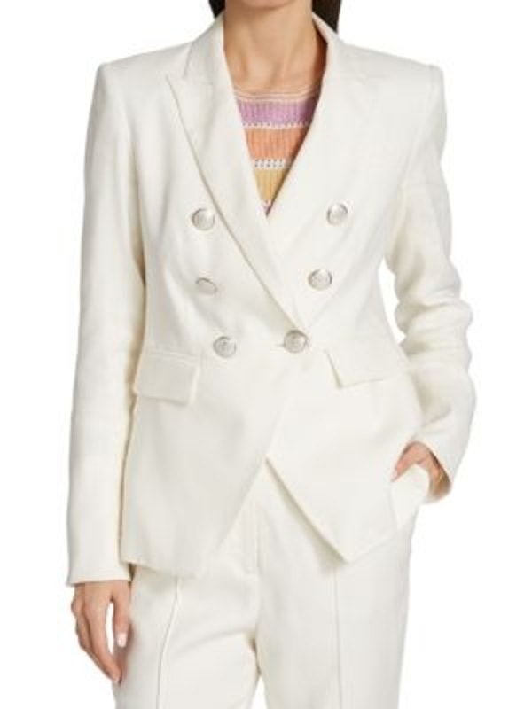 Nwt Veronica Beard | 10 | Miller Dickey Blazer Linen Double Breast Women Ivory